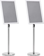vidaXL Suportes para Pôsteres 2 pcs Prateado 32,7 x 24 x 108 cm