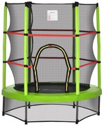 HOMCOM Trampolim Infantil Ø107 cm com Rede de Segurança Ø140x160 cm Verde | Aosom Portugal