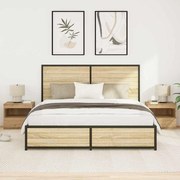 Camas de cabeceira vidaXL com luzes LED 2 pcs Carvalho Artisan 50x40x45 cm