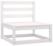 3 pcs conjunto lounge jardim c/ almofadões pinho maciço branco