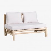 Sofá De Jardim De 2 Lugares Sem Braços Em Madeira De Teca Narel Madeira Natural - Sklum