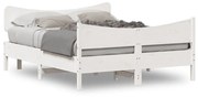 vidaXL Cama sem colchão 150x200 cm madeira de pinho maciça branco