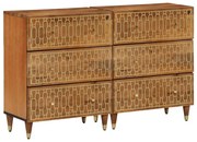 vidaXL Móveis de apoio 2 pcs 60x33x75 cm madeira de mangueira maciça