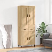vidaXL Armário alto 69,5x34x180 cm derivados de madeira cor sonoma