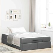 vidaXL Estrutura da Cama Cinzento escuro 120 x 200 cm tecido