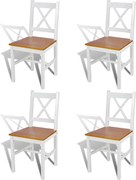 vidaXL Cadeiras de jantar 4 pcs madeira de pinho branco