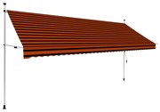 Toldo retrátil manual 400 cm laranja e castanho