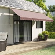 vidaXL Tecido substituição para sanefa de toldo 4 m riscas castanho