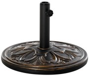 Outsunny Base Redonda HDPE Cimentada 13kg para Guarda-Sol Mastros 35-48mm Ø48x34cm Cor Bronze Durável e Estável | Aosom Portugal