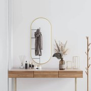 vidaXL Espelho de parede 100x45 cm oval dourado