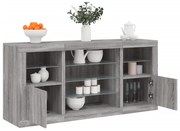 vidaXL Aparador com luzes LED 142,5x37x67 cm cinzento sonoma