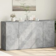 vidaXL Aparadores 2 pcs 79x38x80 cm derivados madeira cinzento cimento
