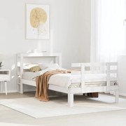 vidaXL Estrutura de cama c/ cabeceira sem colchão 90x200 cm branco