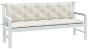 vidaXL Almofadões banco jardim 2pcs 180x50x7cm mesclado tecido creme