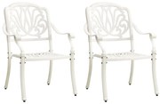 Cadeiras de jardim 2 pcs alumínio fundido branco