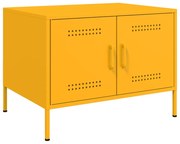 vidaXL Mesa de centro 68x50x50,5 cm aço amarelo mostarda