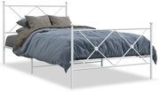 Estrutura de cama com cabeceira e pés 100x200 cm metal branco