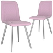 Cadeiras de jantar 2 pcs veludo rosa