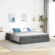 vidaXL Estrutura da Cama Cinzento escuro 180 x 200 cm tecido