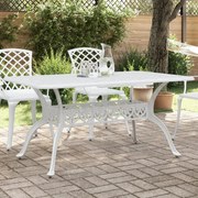 vidaXL Mesa de jardim 150x90x72 cm alumínio fundido branco