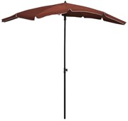 Guarda-sol de jardim com poste 200x130 cm terracota