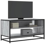 vidaXL Móvel TV 91x40x46 cm derivados madeira/metal cinzento sonoma