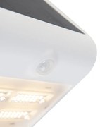 Candeeiro de parede exterior branco 21,5 cm com dimmer e sensor solar - Daya Moderno