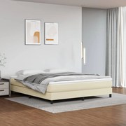 Estrutura de cama 160x200 cm couro artificial cor crème