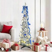 vidaXL Árvore de Natal Artificial com 100 LEDs Branco 150 cm PVC
