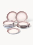 Conjunto de loiça artesanal com vidrado reativo Vinci, 4 pessoas, conjunto de 12