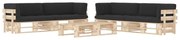 vidaXL 6 pcs conj. lounge paletes c/ almofadões pinho impregnado