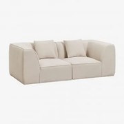 Sofá Modular Estofado Cardea De 2 Peças Chenille Beige Creme - Sklum