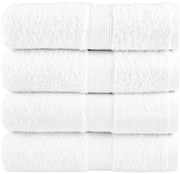 vidaXL Toalhas de bidé premium SOLUND 4 pcs 30x50 cm 600 gsm branco