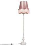 Candeeiro de pé retro cinzento com abajur rosa Granny - Classico