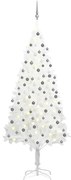 vidaXL Árvore Natal artificial pré-iluminada c/ bolas 210 cm branco