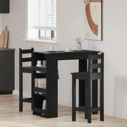 vidaXL Mesa de bar com prateleira 102x50x103,5 cm carvalho preto