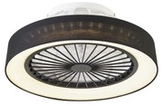 Ventilador de teto preto 47cm incl. LED regulável com controle remoto - Emily Moderno