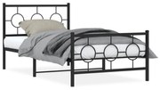 vidaXL Estrutura de cama com cabeceira e pés 100x200 cm metal preto