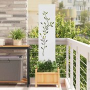 vidaXL Tela de Privacidade para Jardim Floral Branco 32 x 140 cm