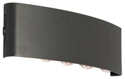 Candeeiro de parede exterior cinzento escuro incl. LED 10 luzes IP54 - Silly