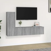 vidaXL Conjunto móveis de TV 3 pcs madeira processada sonoma cinza