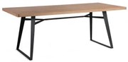 Mesa De Jantar Retangular Em Mdf E Metal (200x90 Cm) Inma Madeira Natural - Sklum