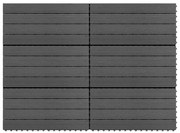 vidaXL Ladrilhos 60x30 cm 6 pcs 1m² WPC cinzento