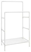 Cabide de metal SONGMICS RDR01WT com 2 varões e 1 prateleira, suporta até 70 kg, fácil de montar, branco
