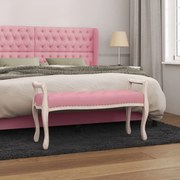vidaXL Banco 110x45x60 cm veludo rosa