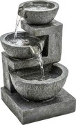 Outsunny Fonte de Jardim com Iluminação LED e Bomba Cascata Decorativa de 3 Níveis 40x37x61 cm Multicolor | Aosom Portugal
