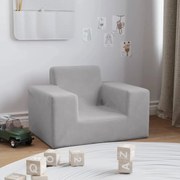 vidaXL Sofá infantil pelúcia macia cinzento-claro