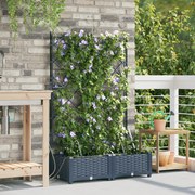 vidaXL Vasos de Jardim Cinzeto 80 x 40 x 126 cm Aço