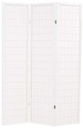 vidaXL Biombo dobrável com 3 painéis estilo japonês 120x170 cm branco
