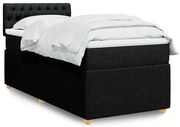 vidaXL Cama com molas/colchão 80x200 cm tecido preto